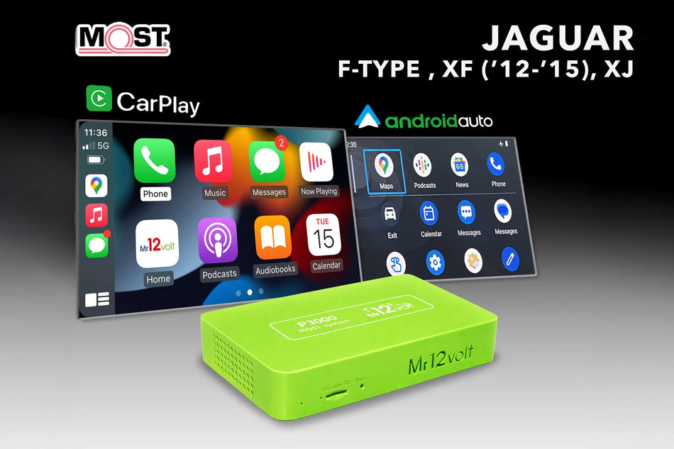 Mr12Volt Jaguar XF ('12-'15), XJ, F-type  - High End Audio MOST Bus CarPlay & AA Interface OEM mic support